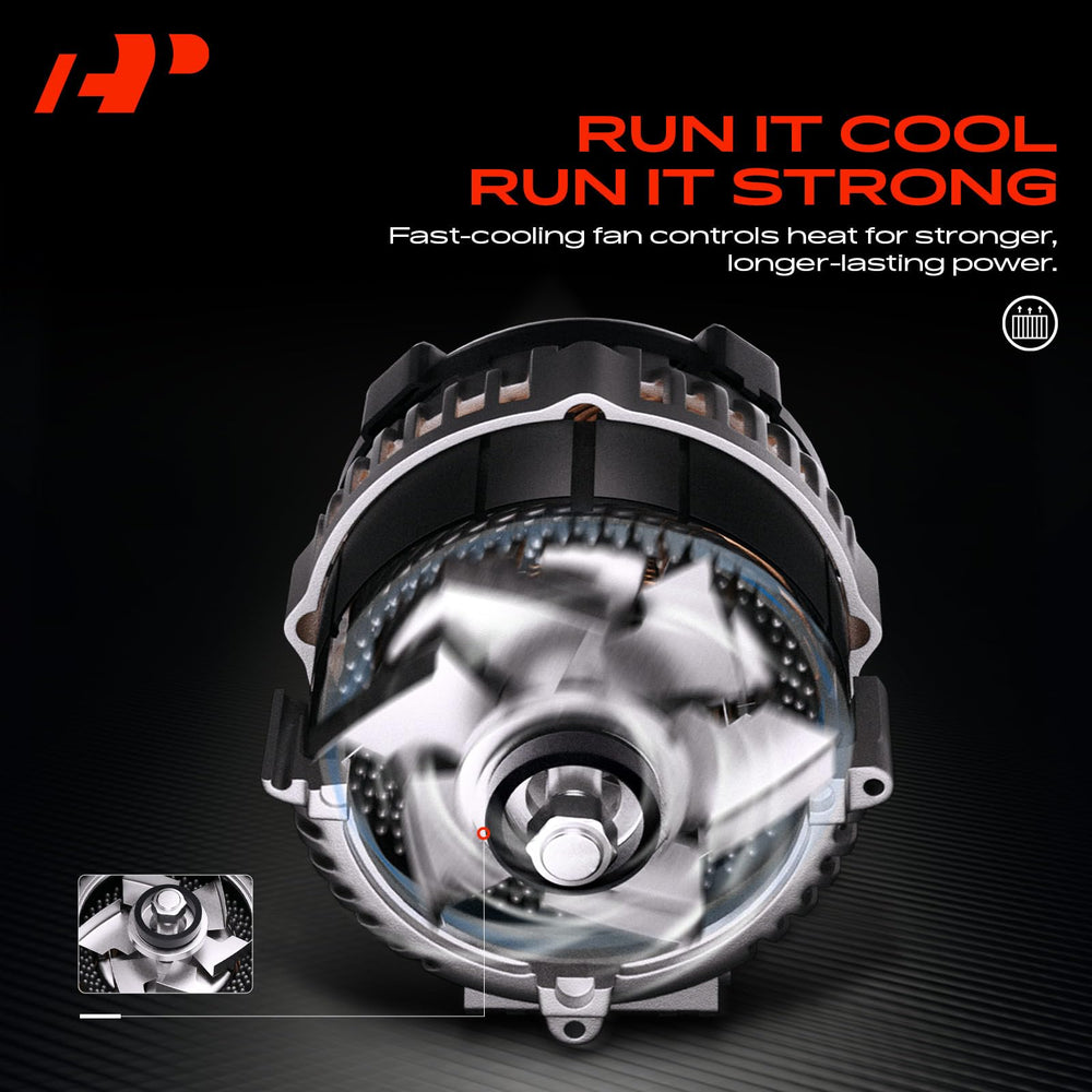 A-Premium alternator label with reference numbers for correct part matching
