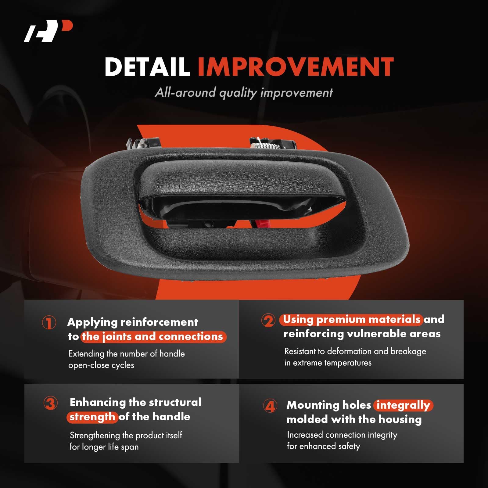A-Premium included handle bezel and rod clips ready for complete replacement