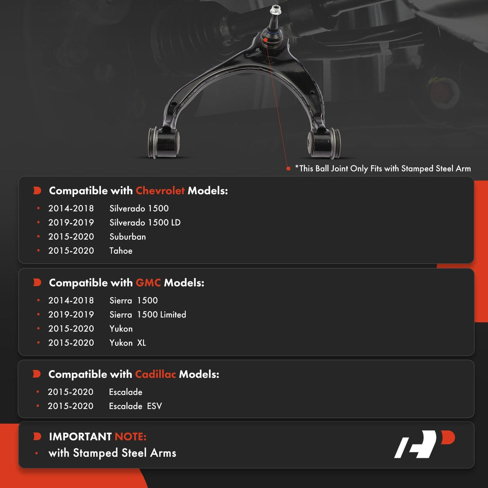 A-Premium left ball joint close-up showing durable construction and noise reduction