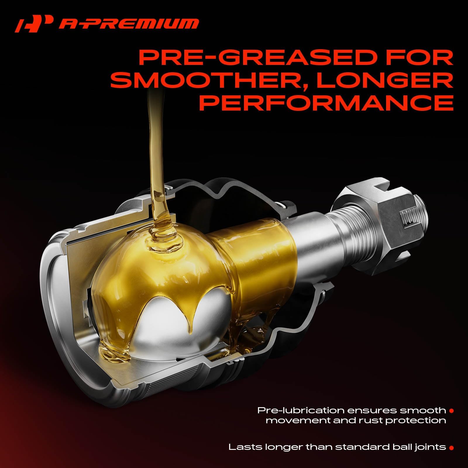 A-Premium ball joint during garage installation illustrating easy DIY replacement