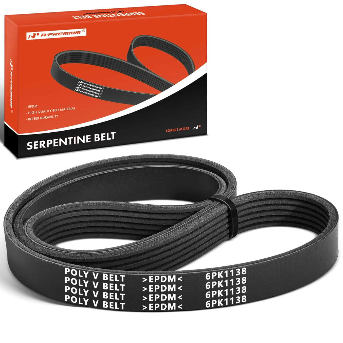 A-Premium front packaging showing belt and part number, clear fitment info benefit