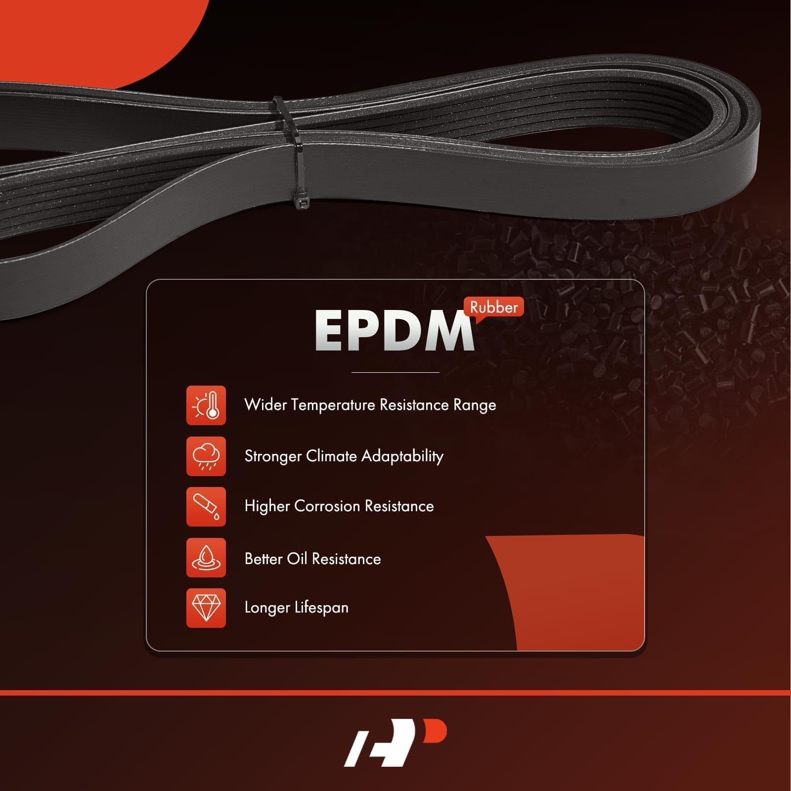 A-Premium belt installed on engine demonstrating proper pulley engagement and smooth drive