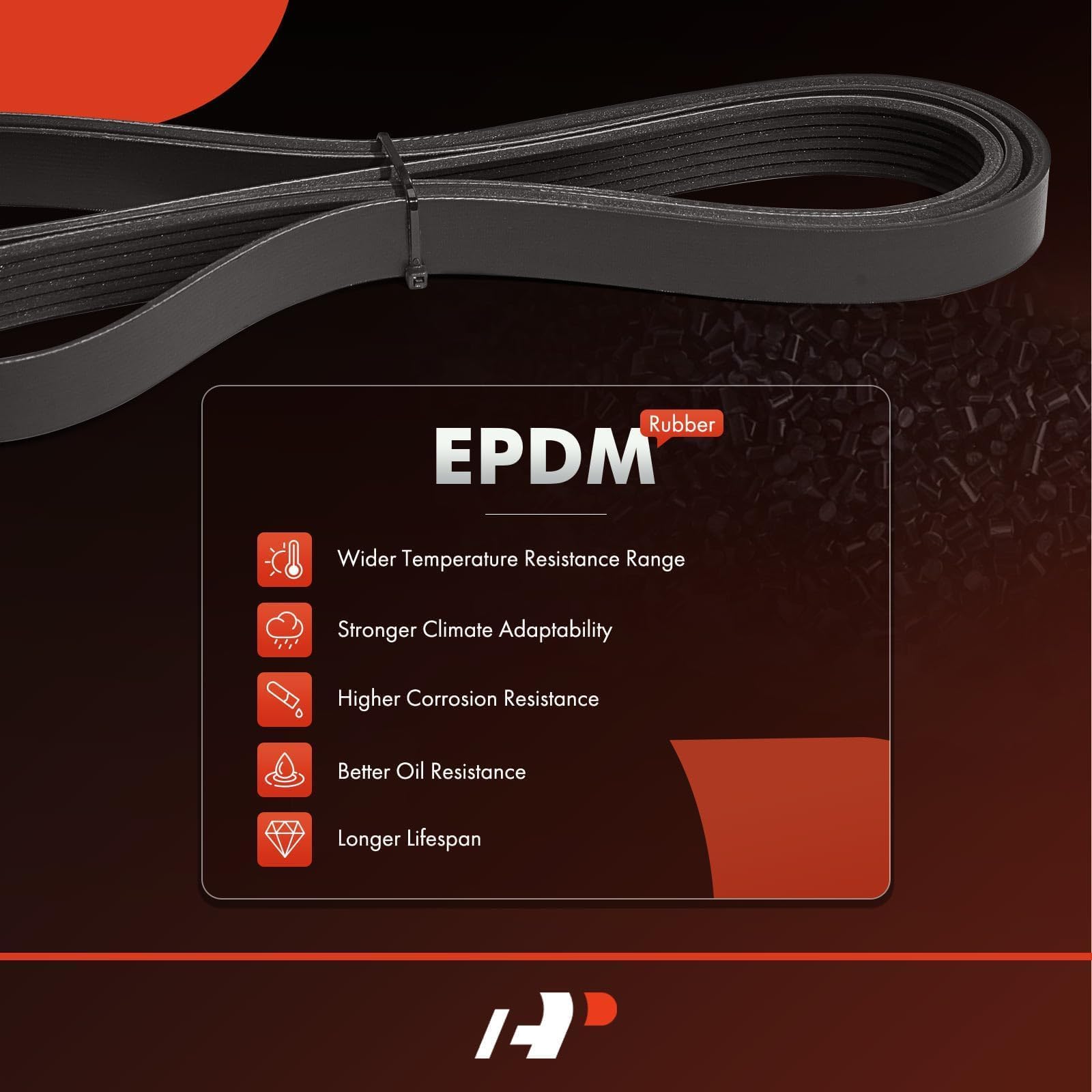 A-Premium belt installed on engine demonstrating correct routing and performance