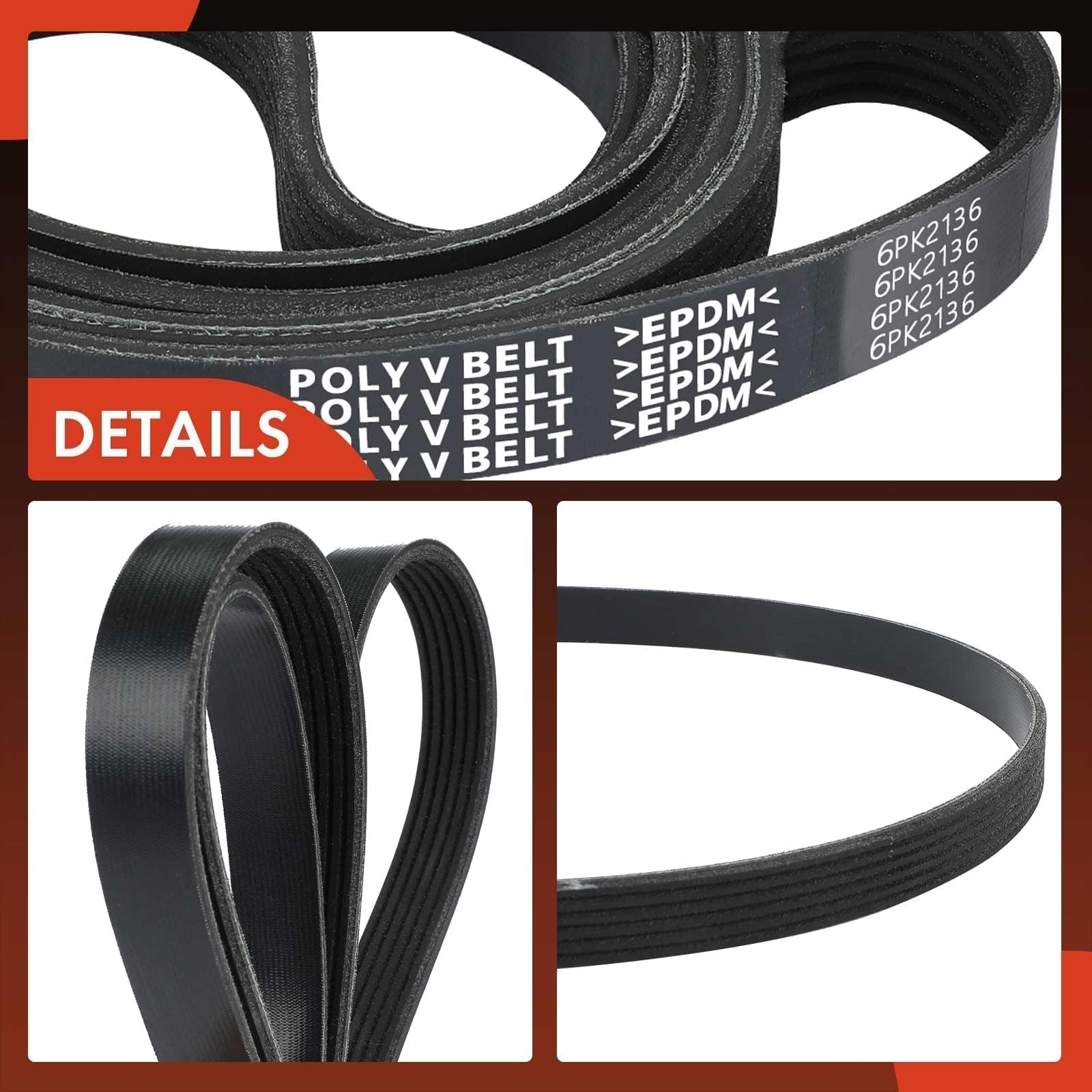 A-Premium belt fitment card listing compatible Honda Acura Mercedes models for buyers