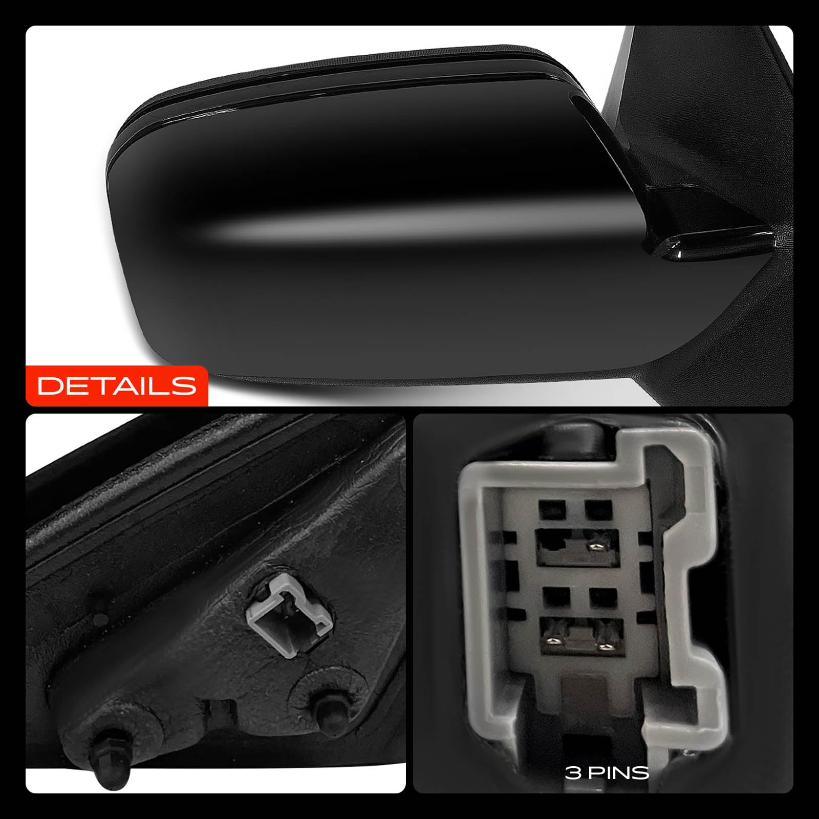 A-Premium black housing texture highlighting weather-resistant finish