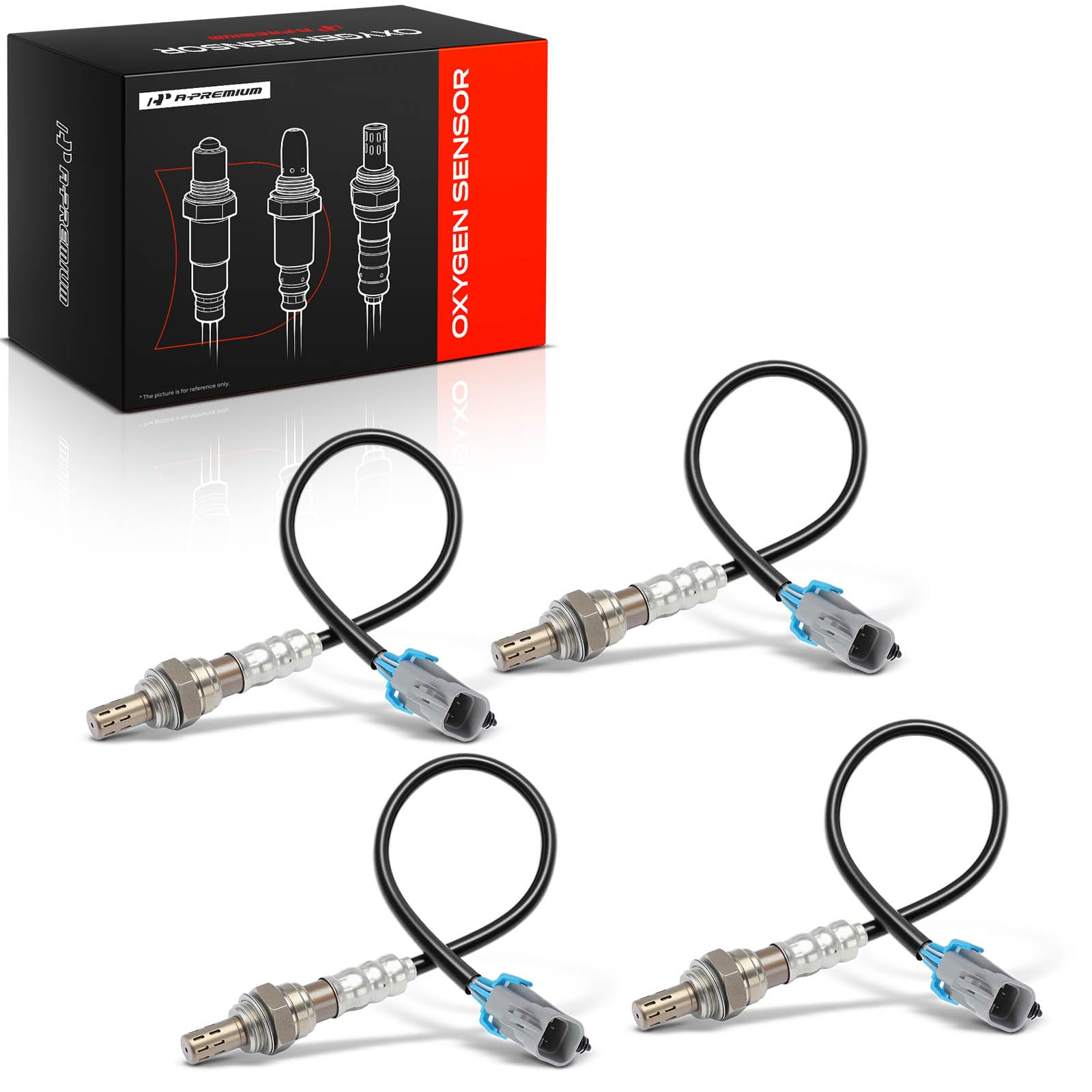 A-Premium boxed set contents laid out showing four sensors and packaging