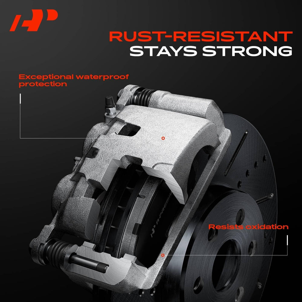 A-Premium caliper surface with anti-rust coating for longer service life