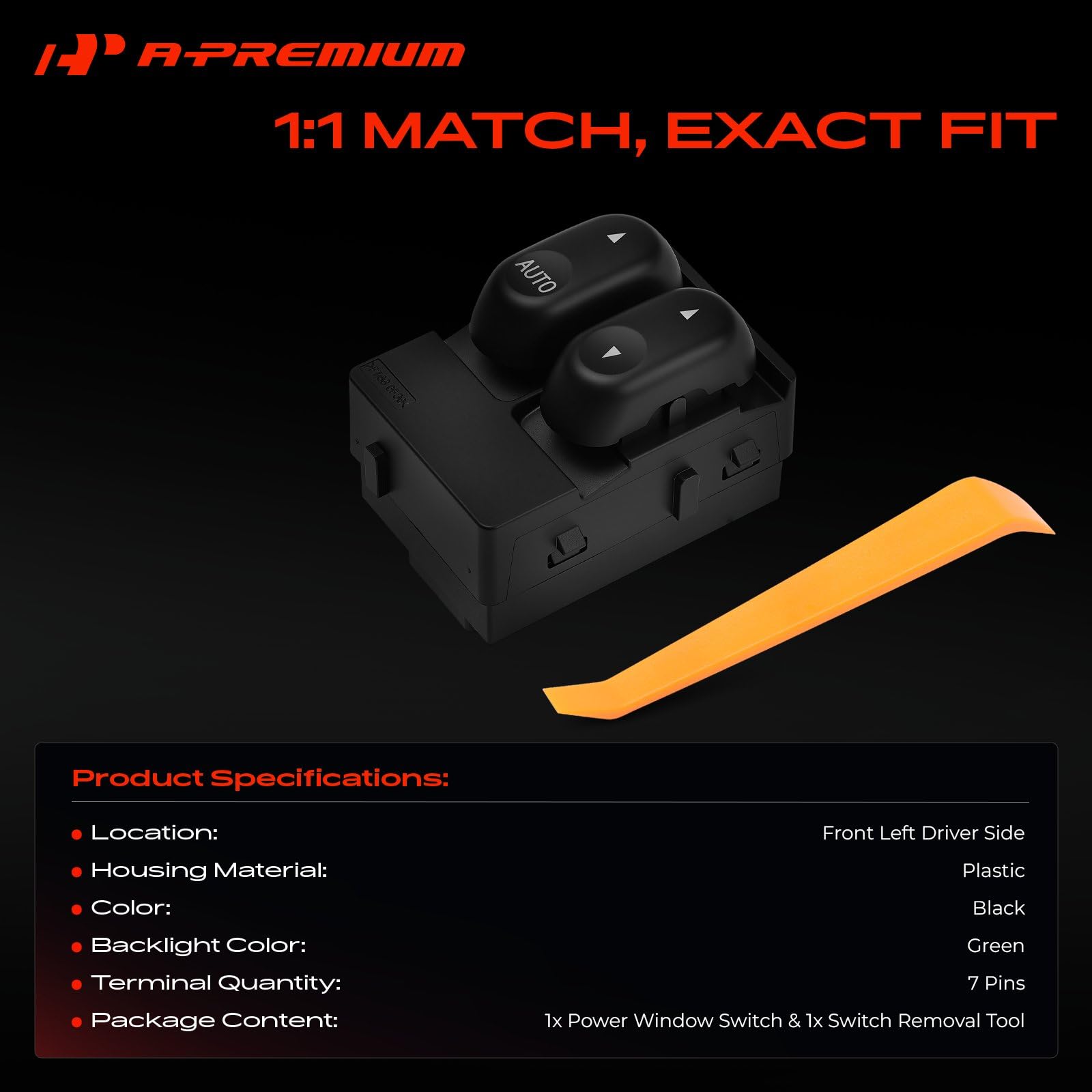 A-Premium close-up of buttons with green backlight for better night visibility