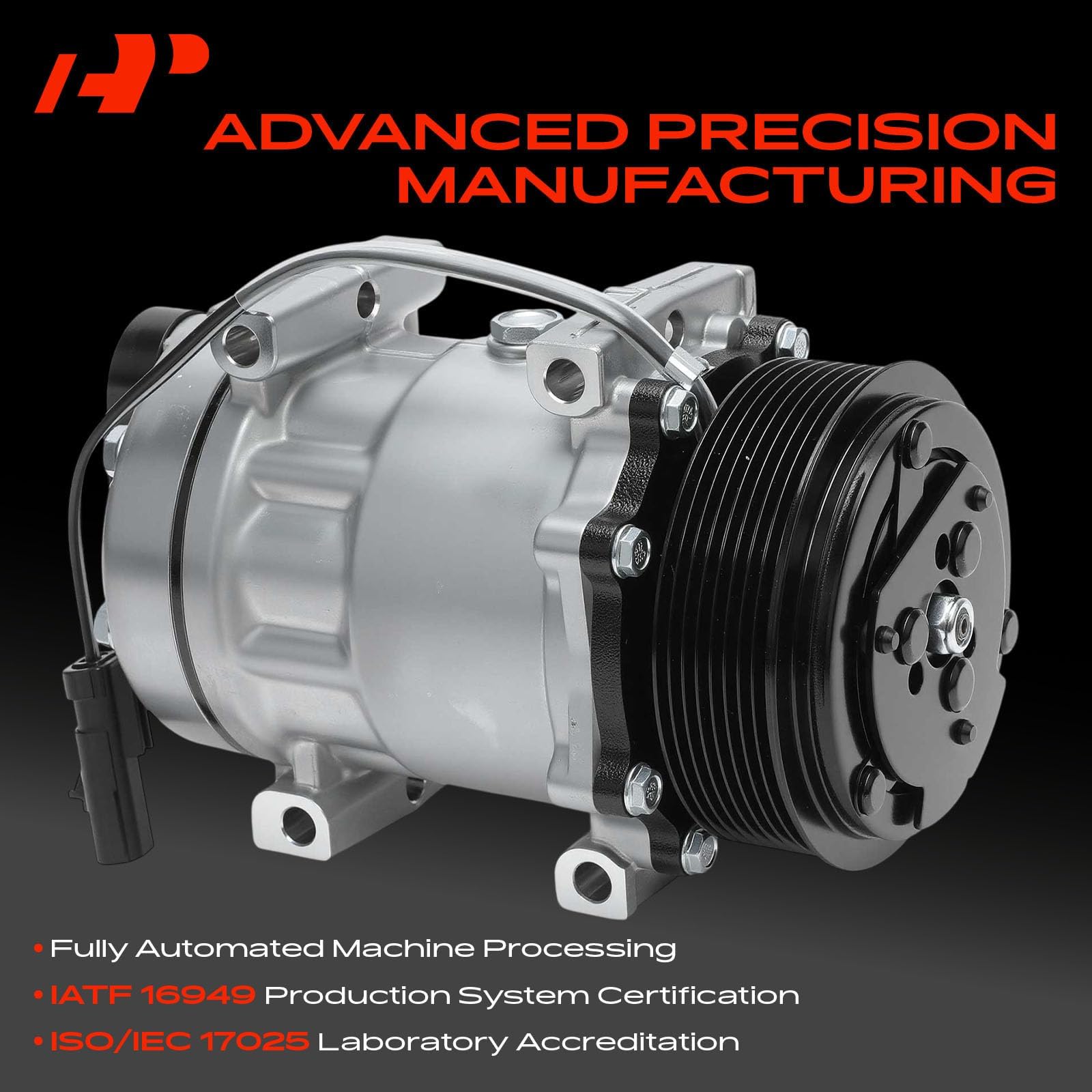 A-Premium clutch assembly installed on compressor for plug-and-play replacement