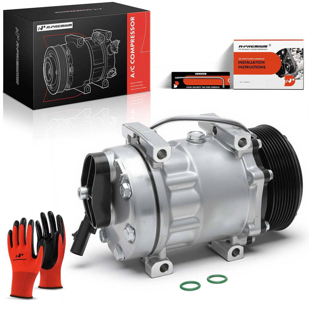 A-Premium compressor in a garage being installed by a mechanic for reliability