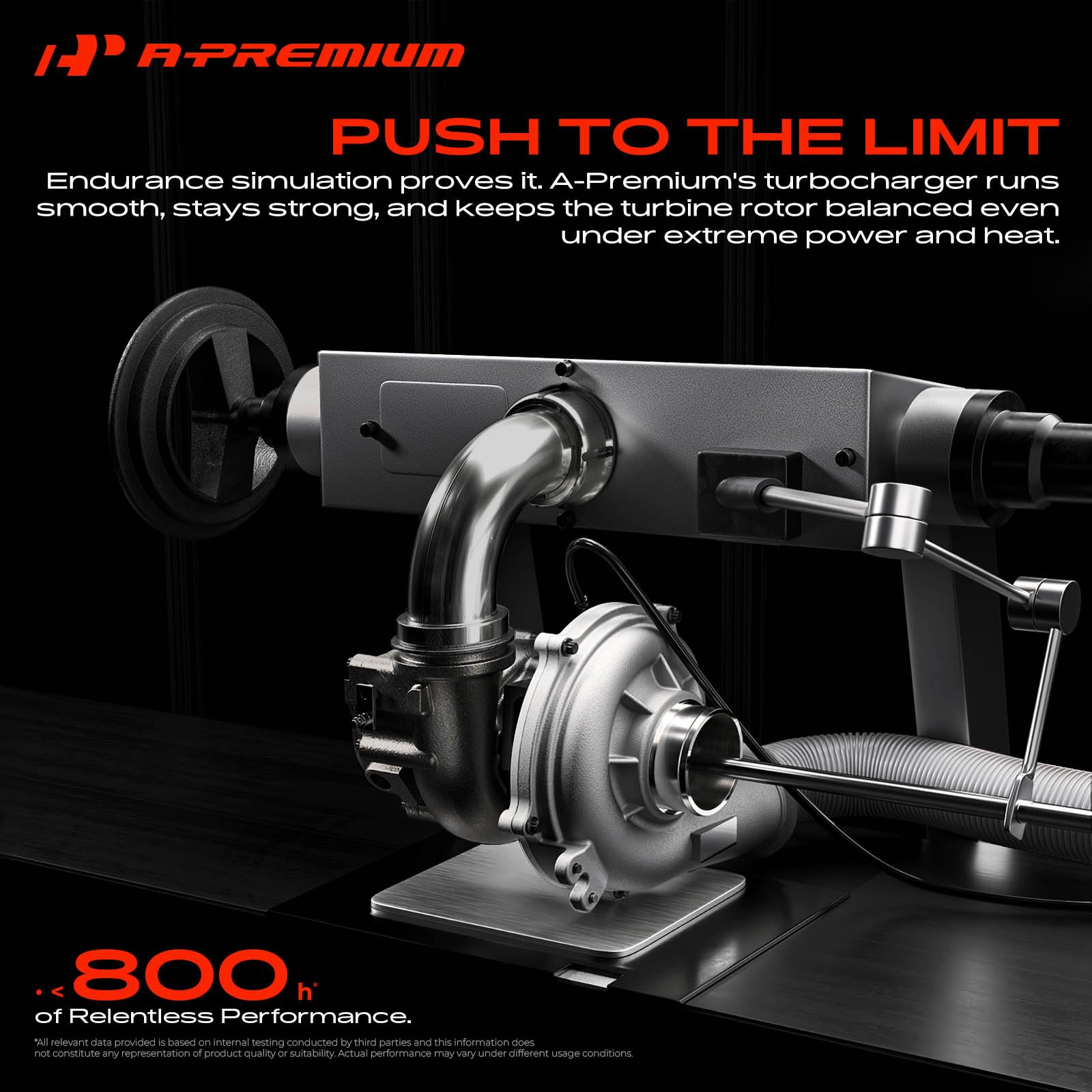 A-Premium compressor wheel closeup showing balanced blades for steady boost