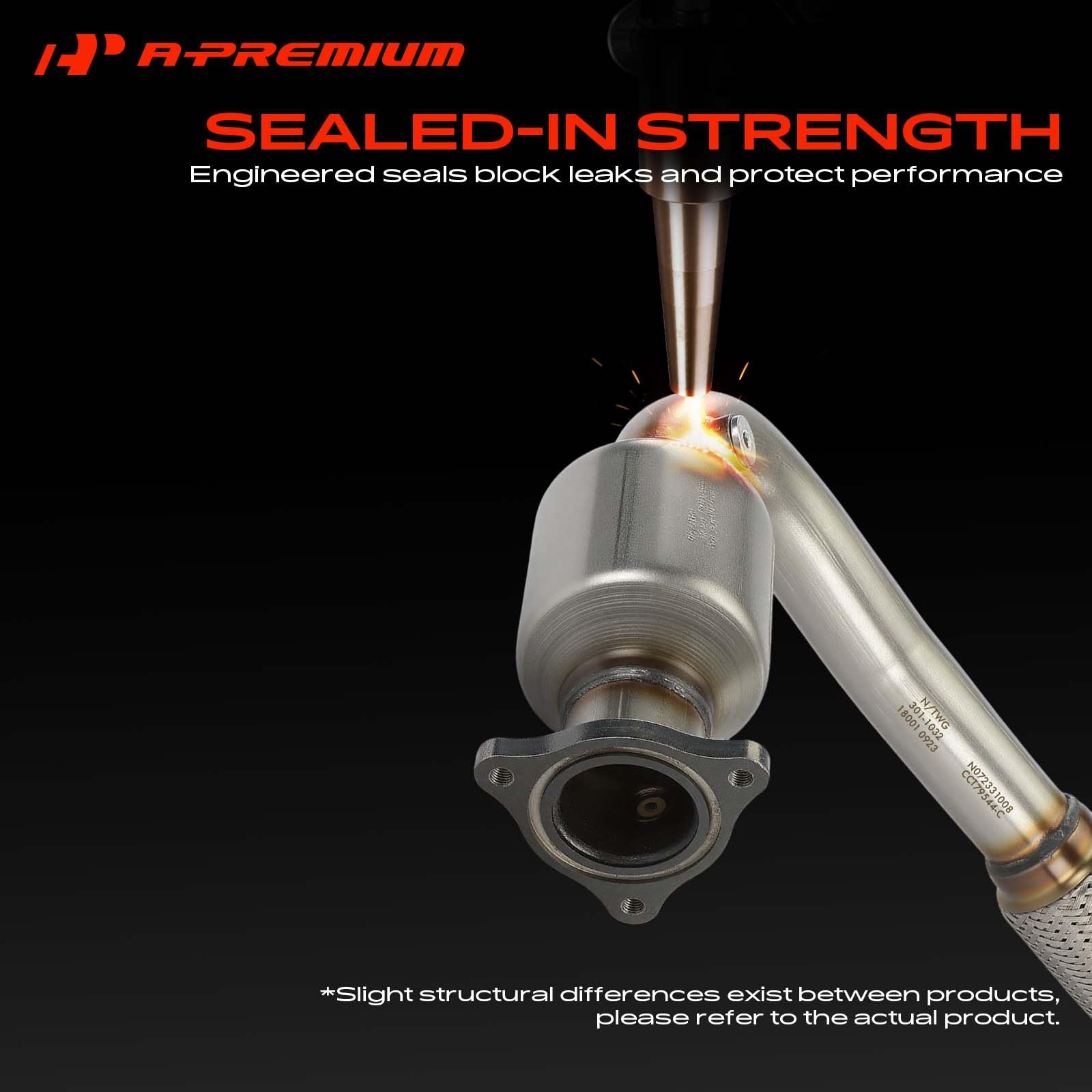 A-Premium converter installed under vehicle showing real-world fitment benefit