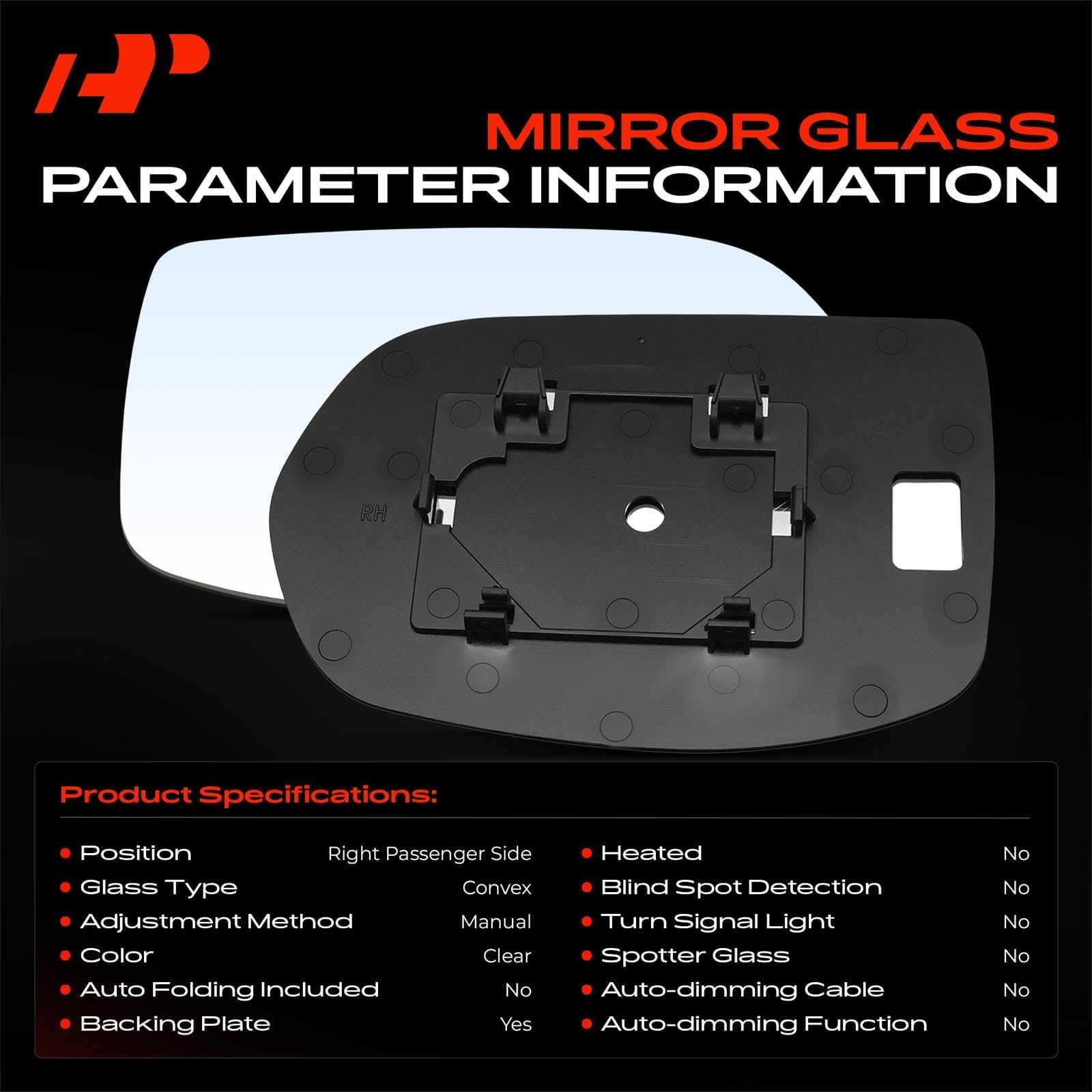 A-Premium convex glass detail showing expanded field of view benefit