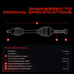 A-Premium close-up of spline counts showing precise fit for reliable drivetrain engagement