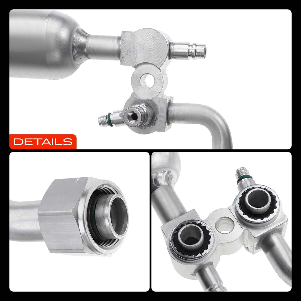 A-Premium discharge line pressure port closeup demonstrating service access