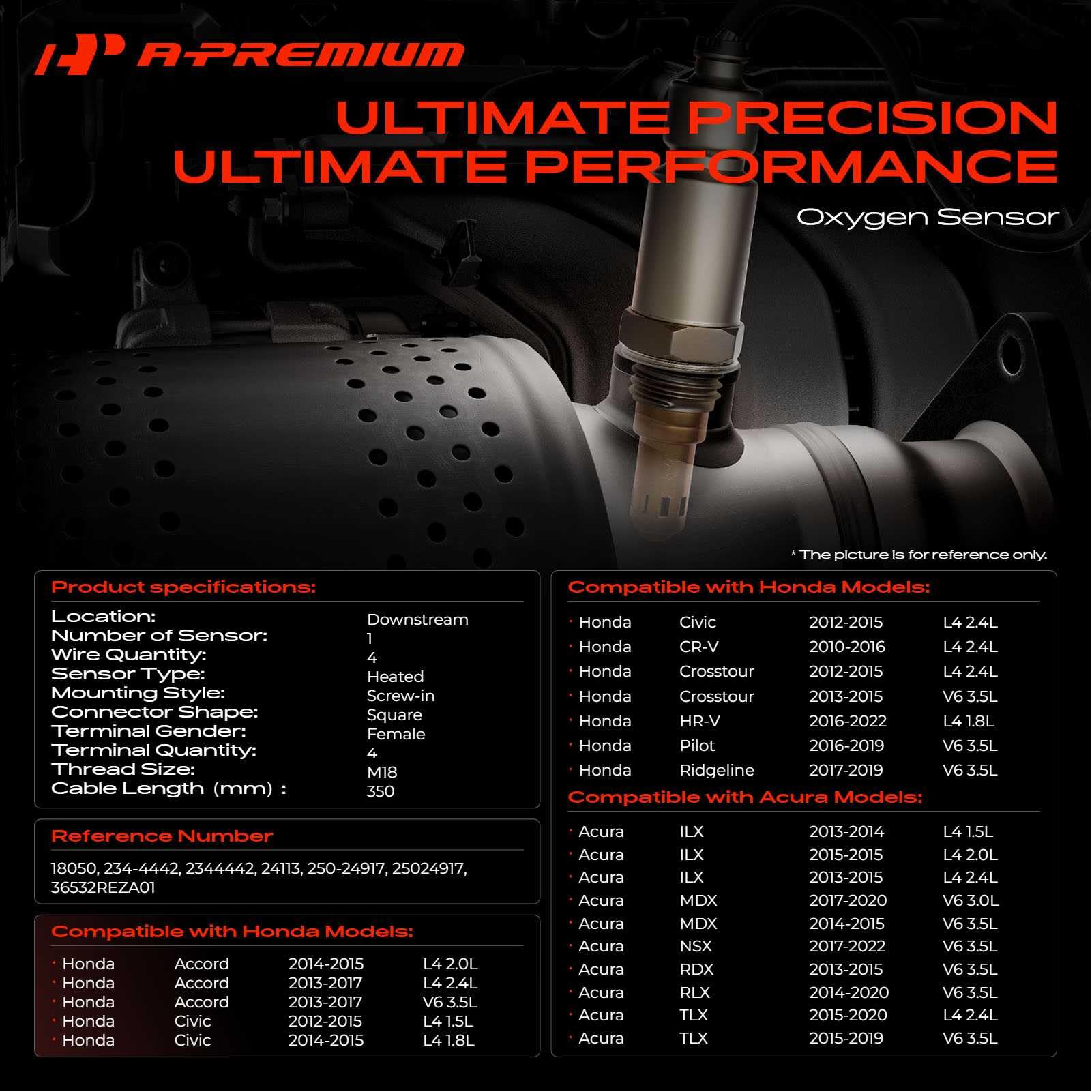 A-Premium downstream sensor female connector close-up for easy plug-in replacement