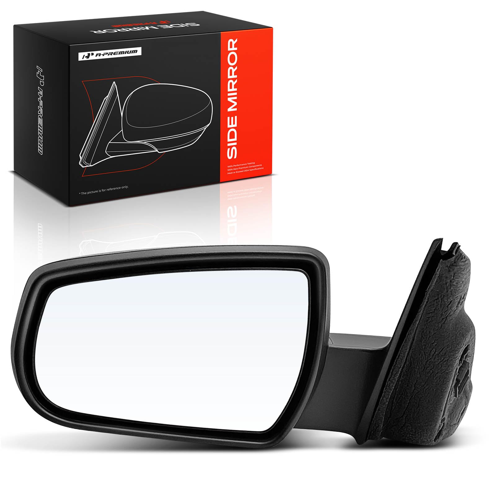 A-Premium front view of driver side mirror showing fit and finish