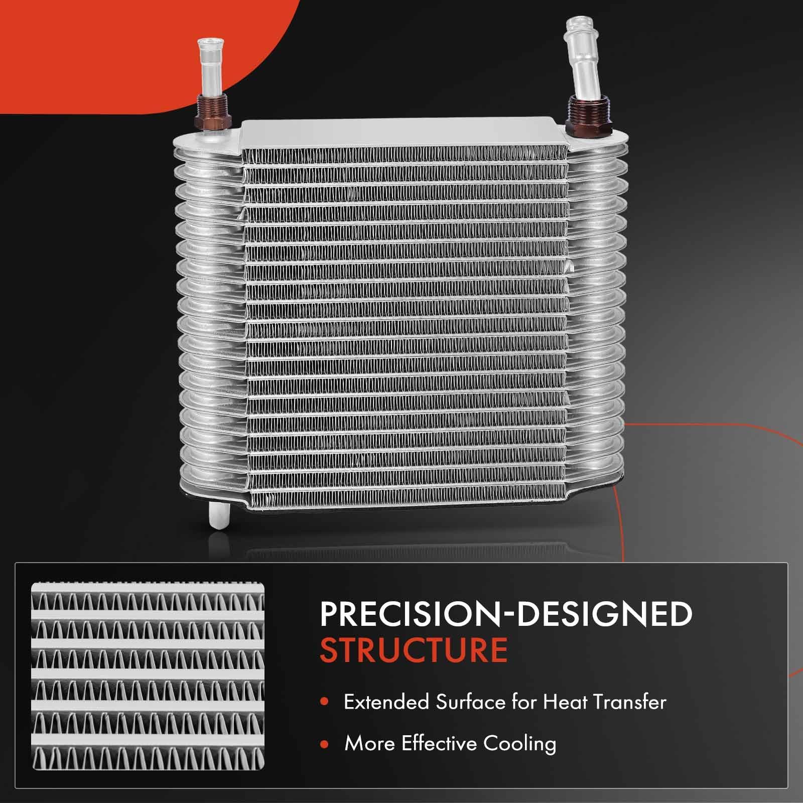 A-Premium evaporator core inlet and outlet ports showing leak-resistant design