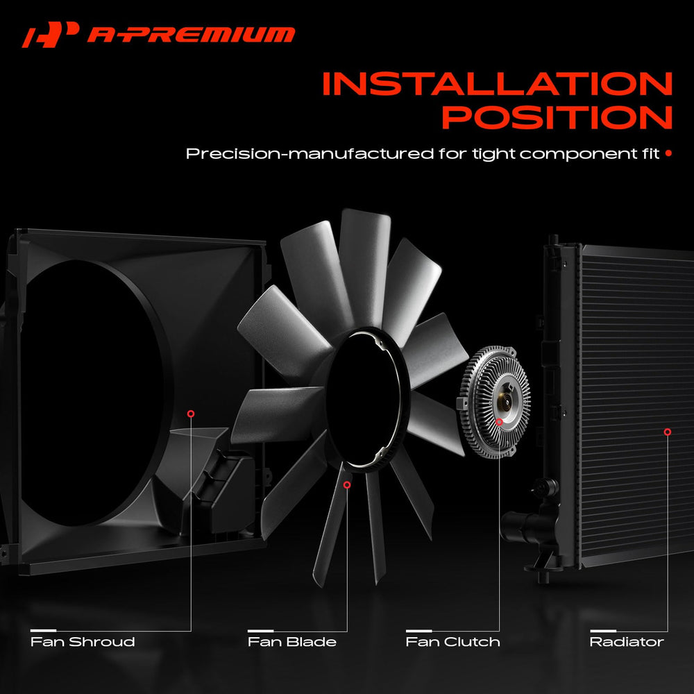 A-Premium fan blade next to ruler for size comparison ensuring correct fitment verification