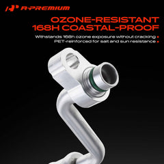 A-Premium detailed view of metal fittings showing compressor connection benefit