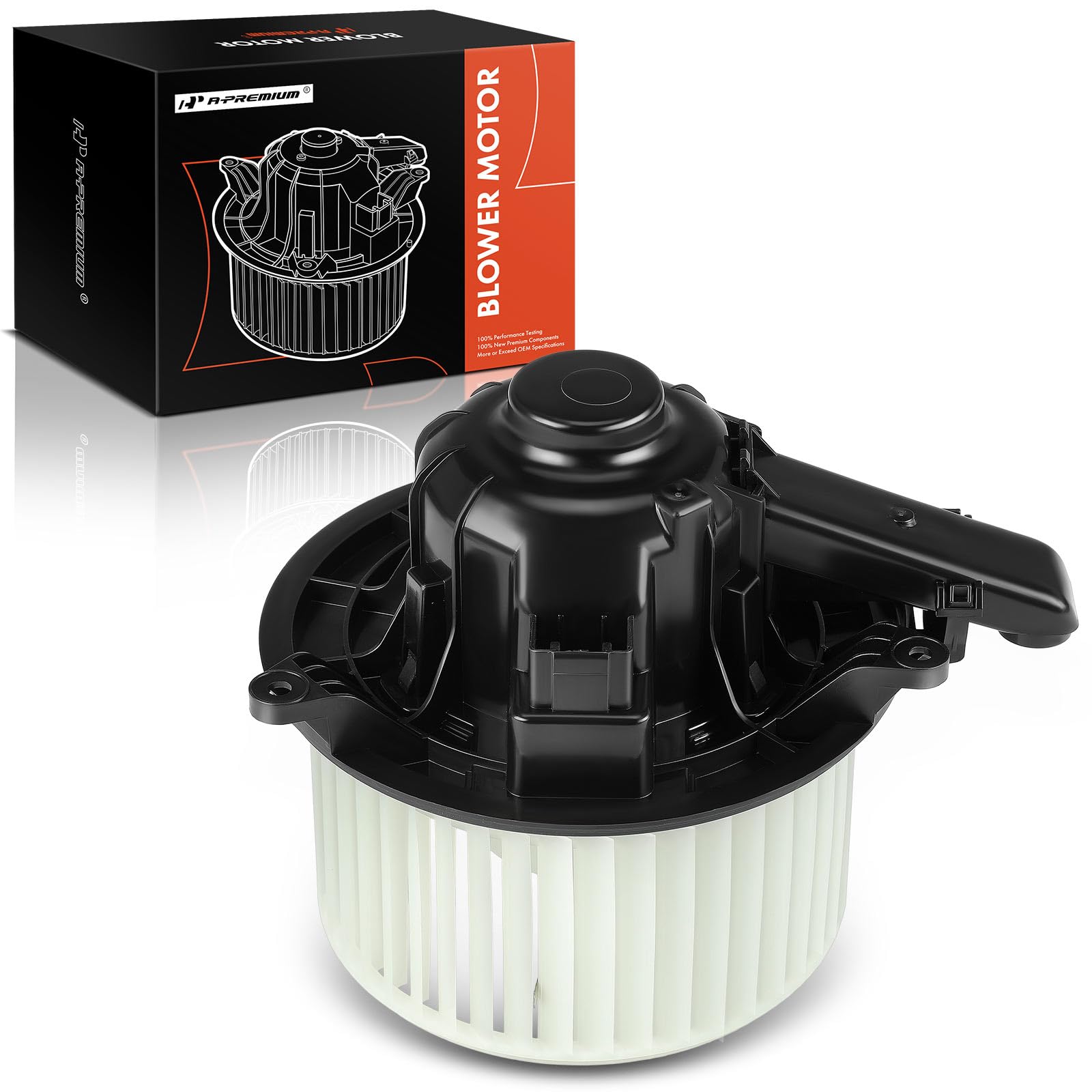 A-Premium front blower motor front view showing clean fit and airflow benefit