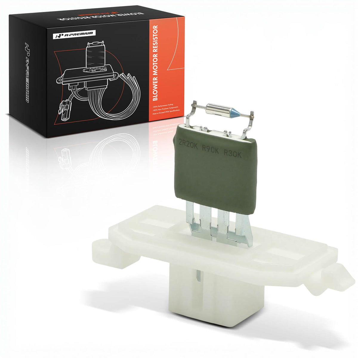 A-Premium blower resistor overview showing compact design and direct-fit benefit