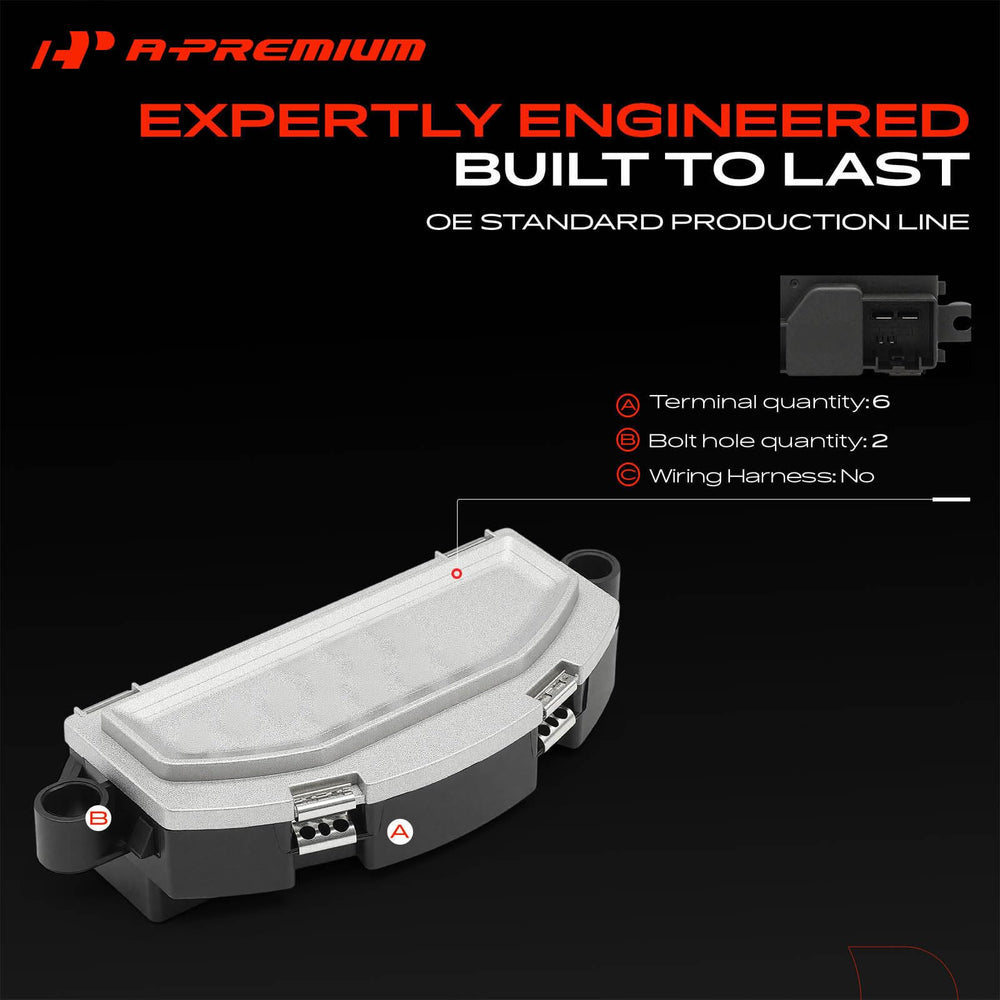 A-Premium detail of six blade terminals ensuring firm electrical contact and stable speeds