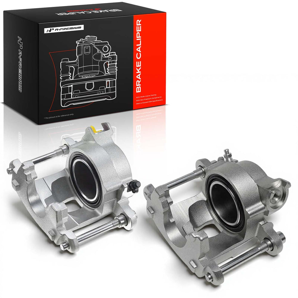 A-Premium front view of caliper showing mounting points and fitment benefit