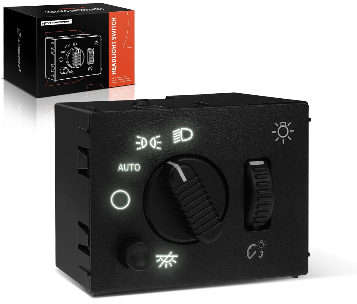 A-Premium front view of headlight switch showing clean factory look and reliable control