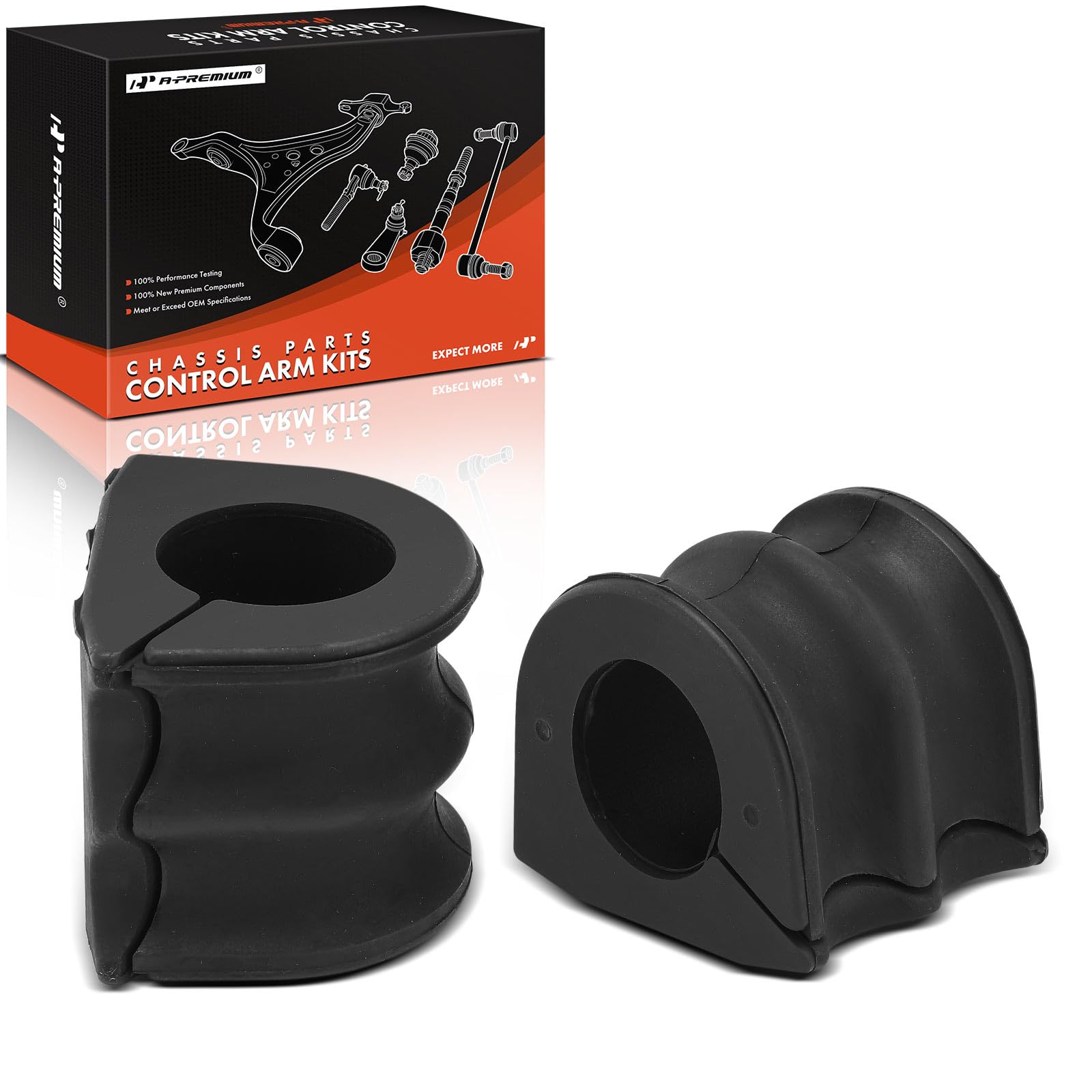 A-Premium packaging showing replacement bushings and fitment notes for confidence