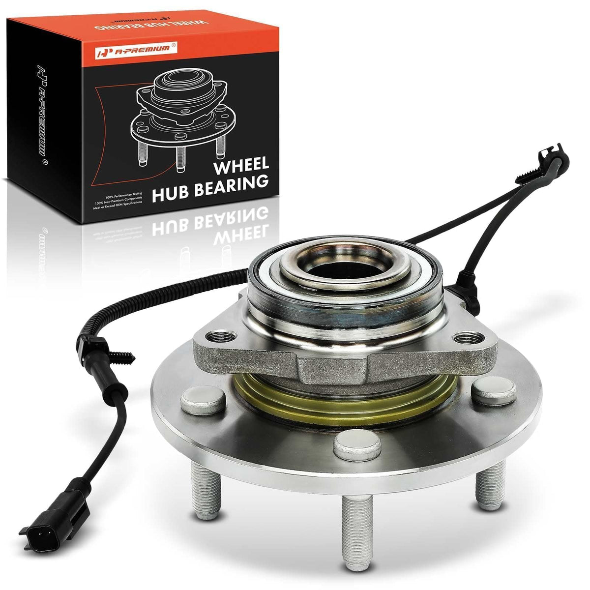 A-Premium front hub assembly front view showing full replacement benefits