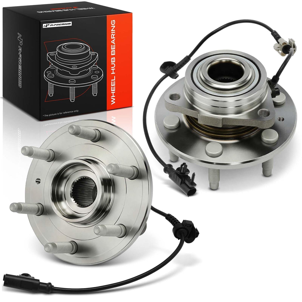 A-Premium front hub assembly front view showing fit and durability benefit