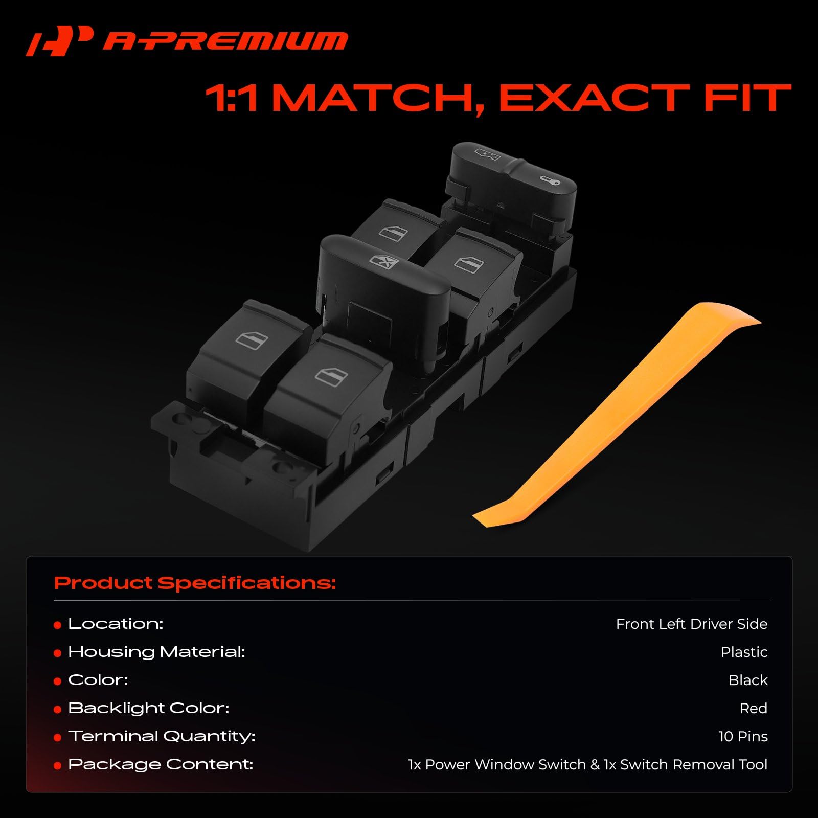 A-Premium rear connector showing 10-pin plug for straightforward vehicle harness compatibility