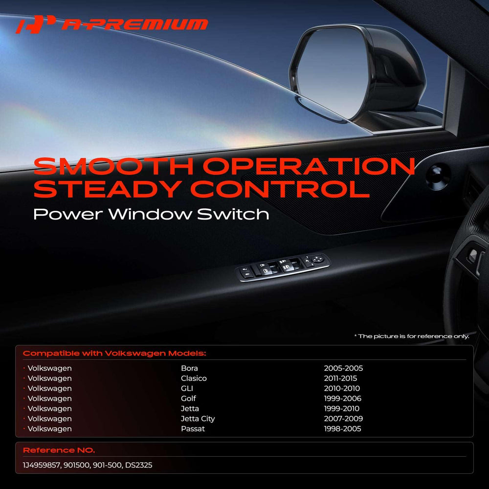 A-Premium front view of the driver side switch offering clear button layout for easy control