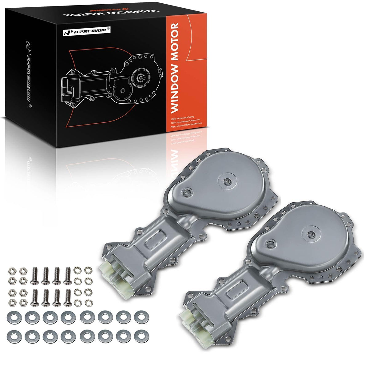 A-Premium front motor packaging showing new 2-pin motor benefits fitment