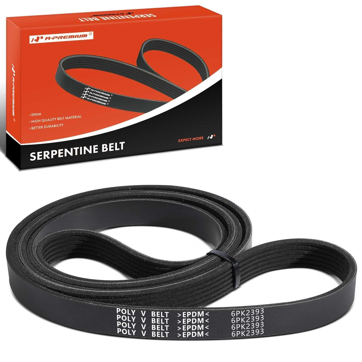 A-Premium front packaging showing belt and part numbers, reliable replacement