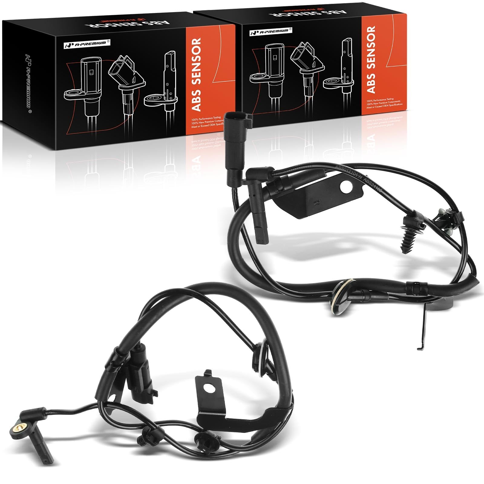 A-Premium front pair packaging showing new sensors and protection, ensures correct replacement