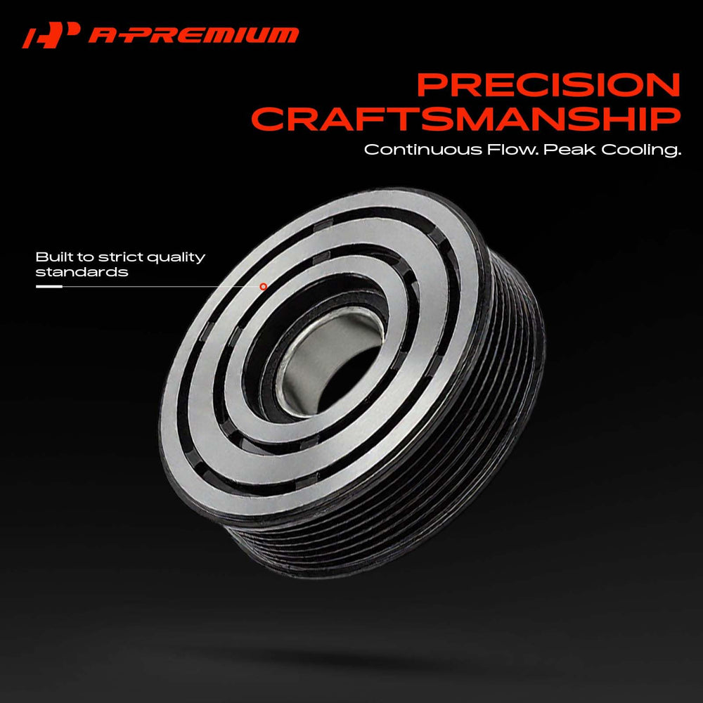 A-Premium front plate view emphasizing precise fit for compressor coupling