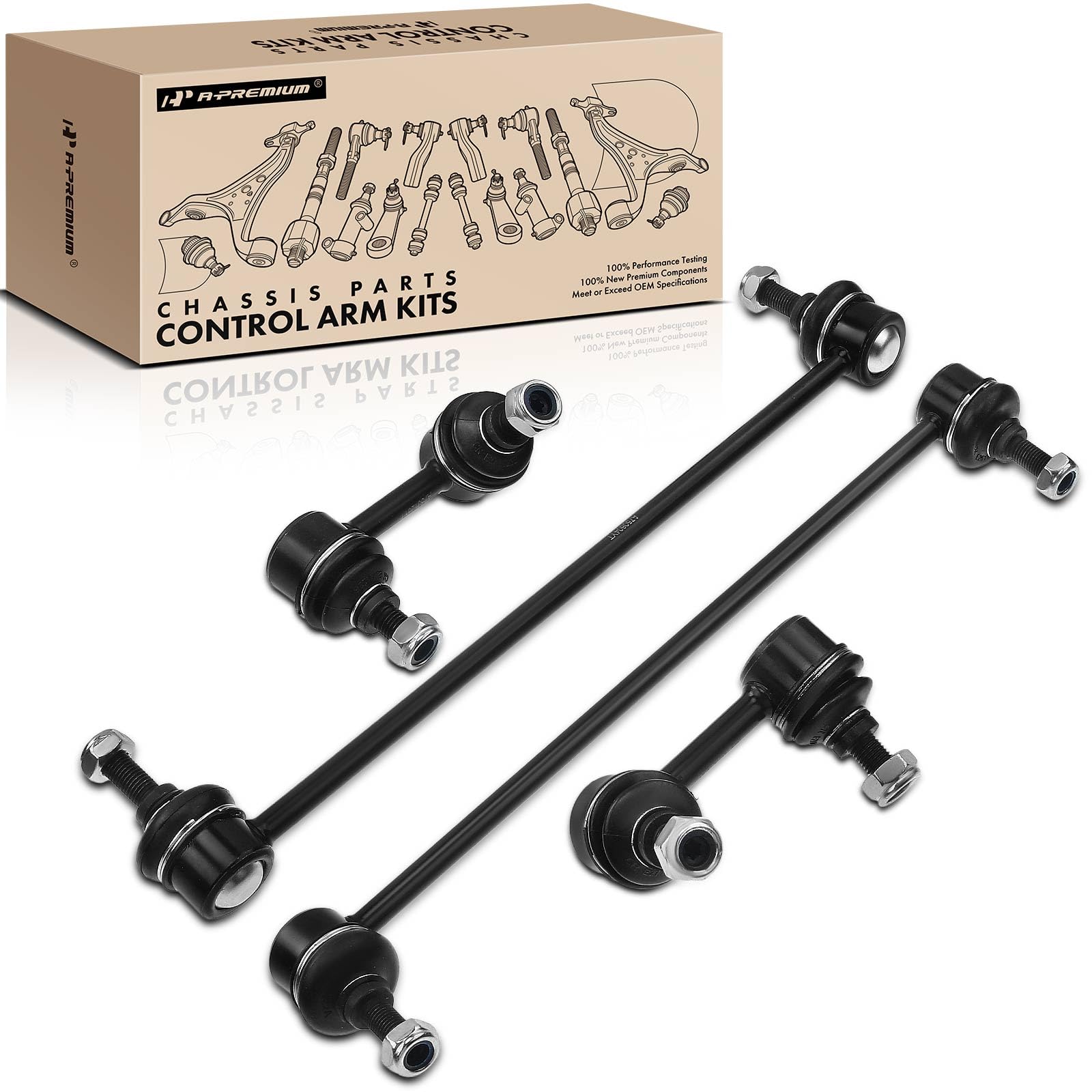 A-Premium boxed kit showing front and rear links, clear upgrade benefit