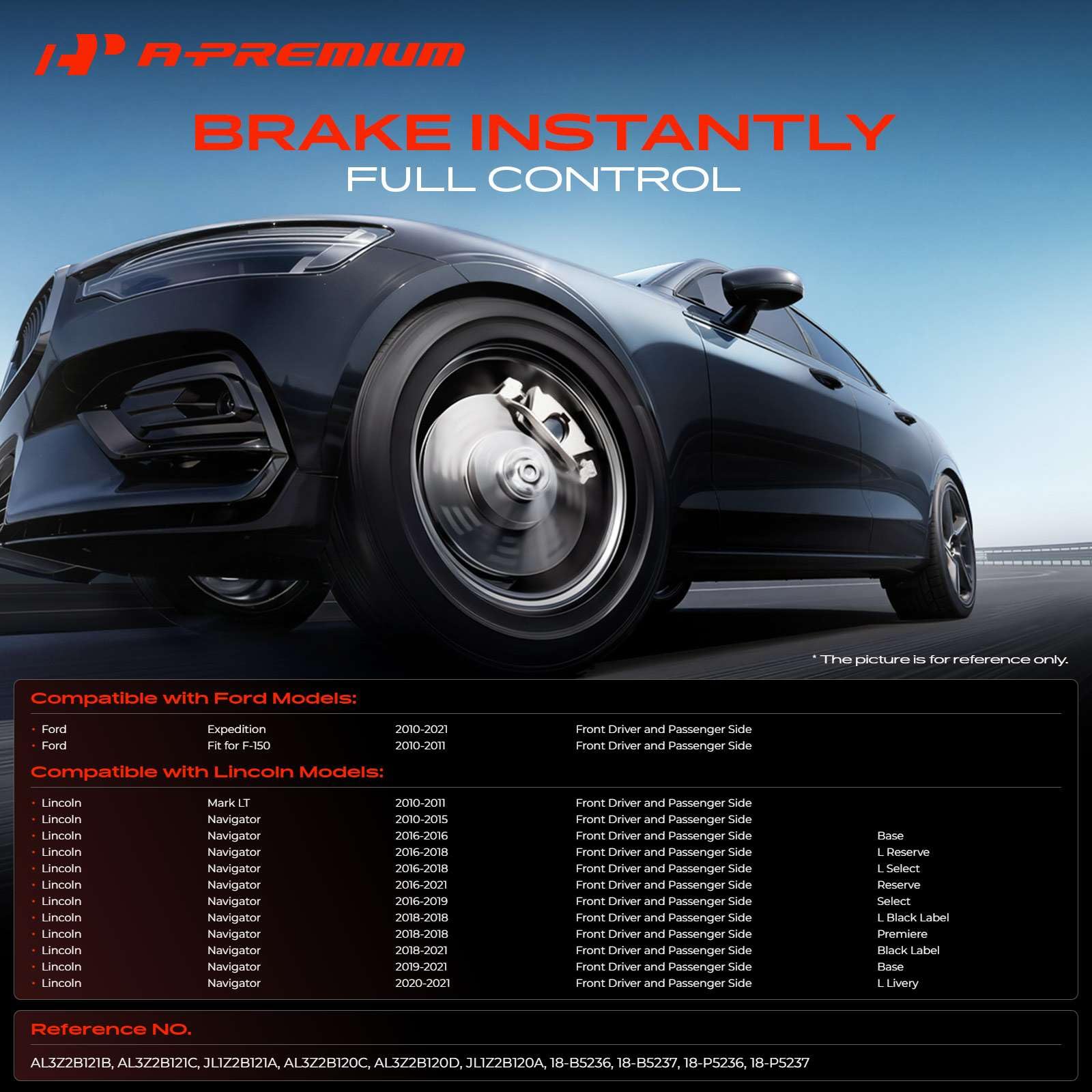 A-Premium front right caliper assembly front view highlighting correct orientation and replacement benefit