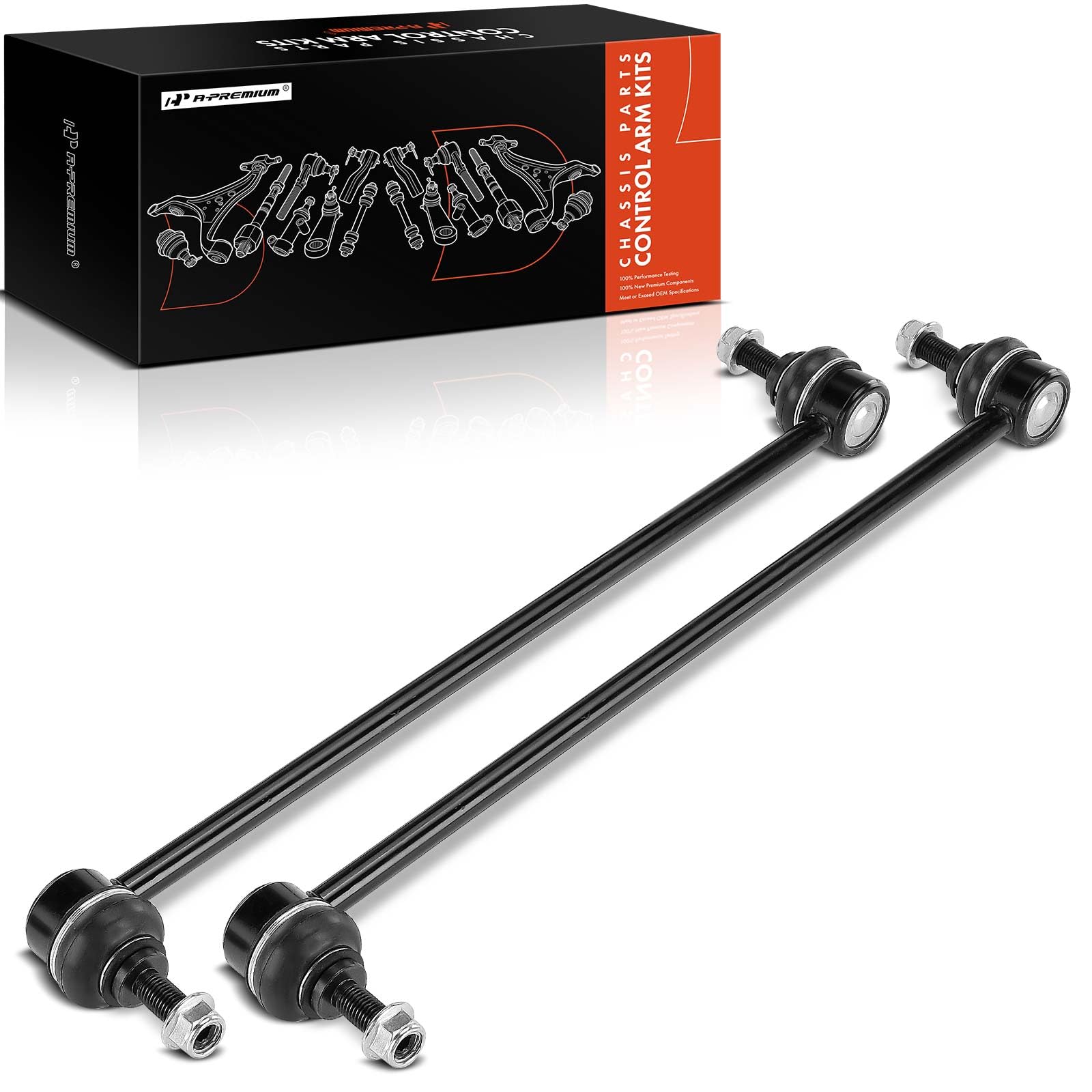 A-Premium front sway bar link front view showing fit and finish benefits handling