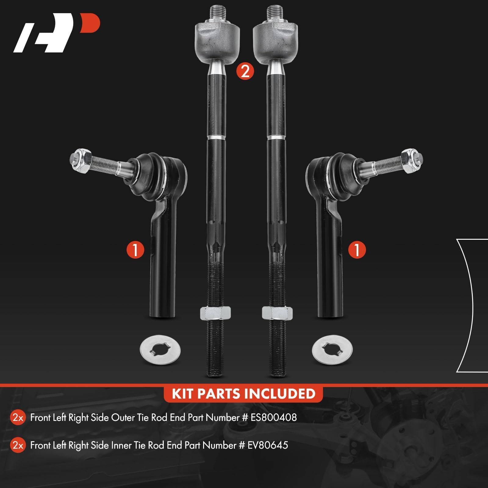 A-Premium inner tie rod threaded end close-up showing accurate fitment and strength