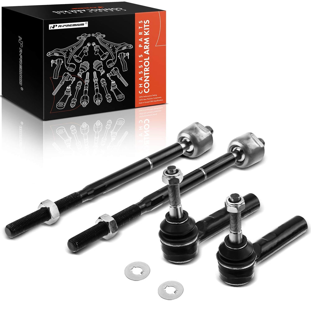 A-Premium kit packaging showing complete front tie rod set and benefit of ready-to-install parts