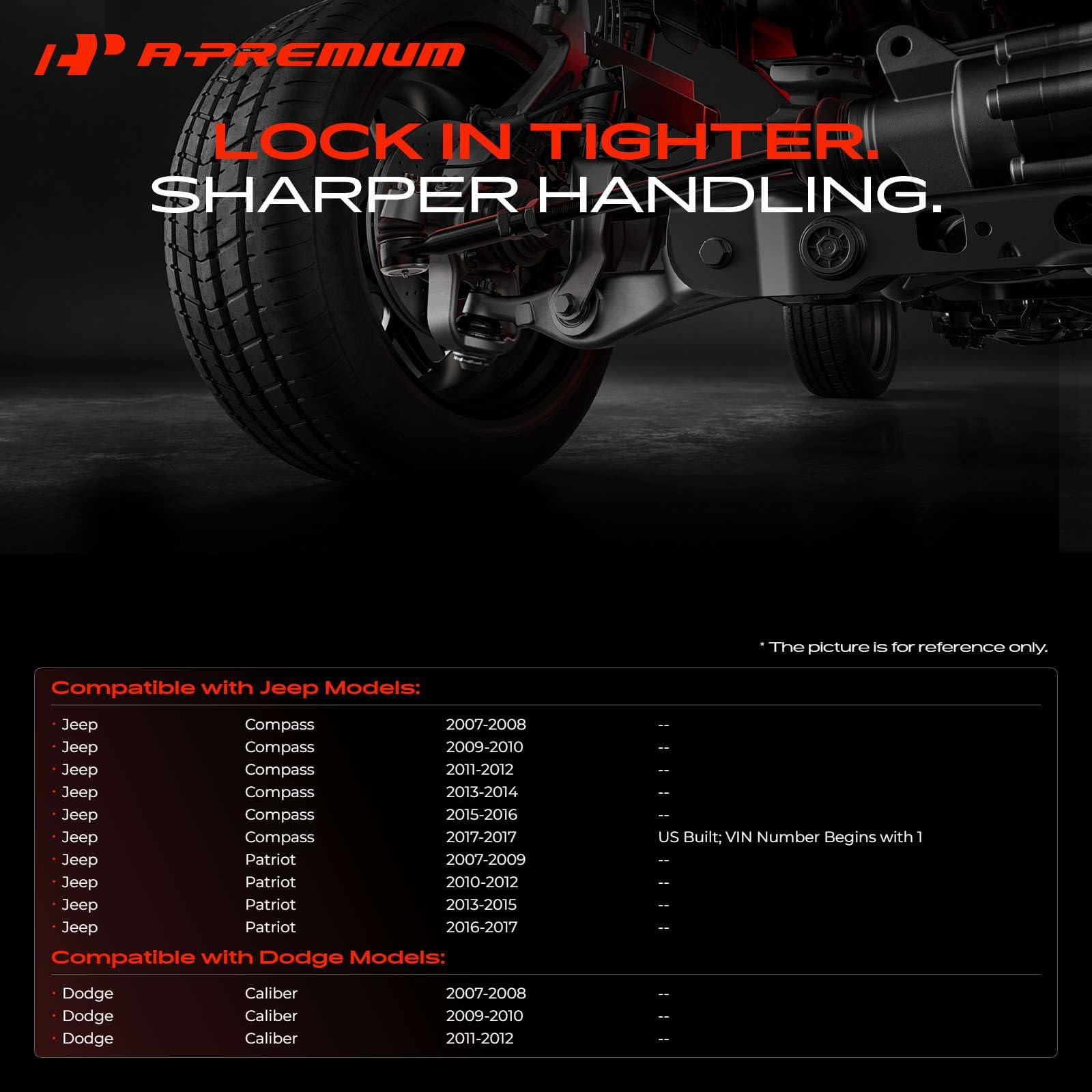 A-Premium outer tie rod ball stud close-up showing hardened stud for precise steering