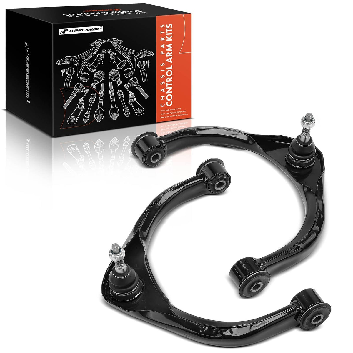 A-Premium front view of both control arms showing complete kit and fitment benefits