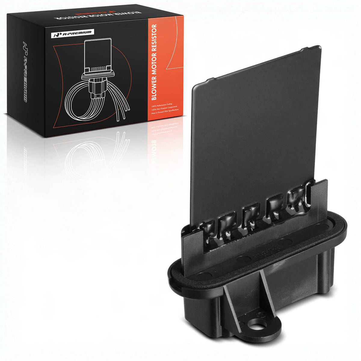 A-Premium front view of blower resistor showing fit and shape for quick identification