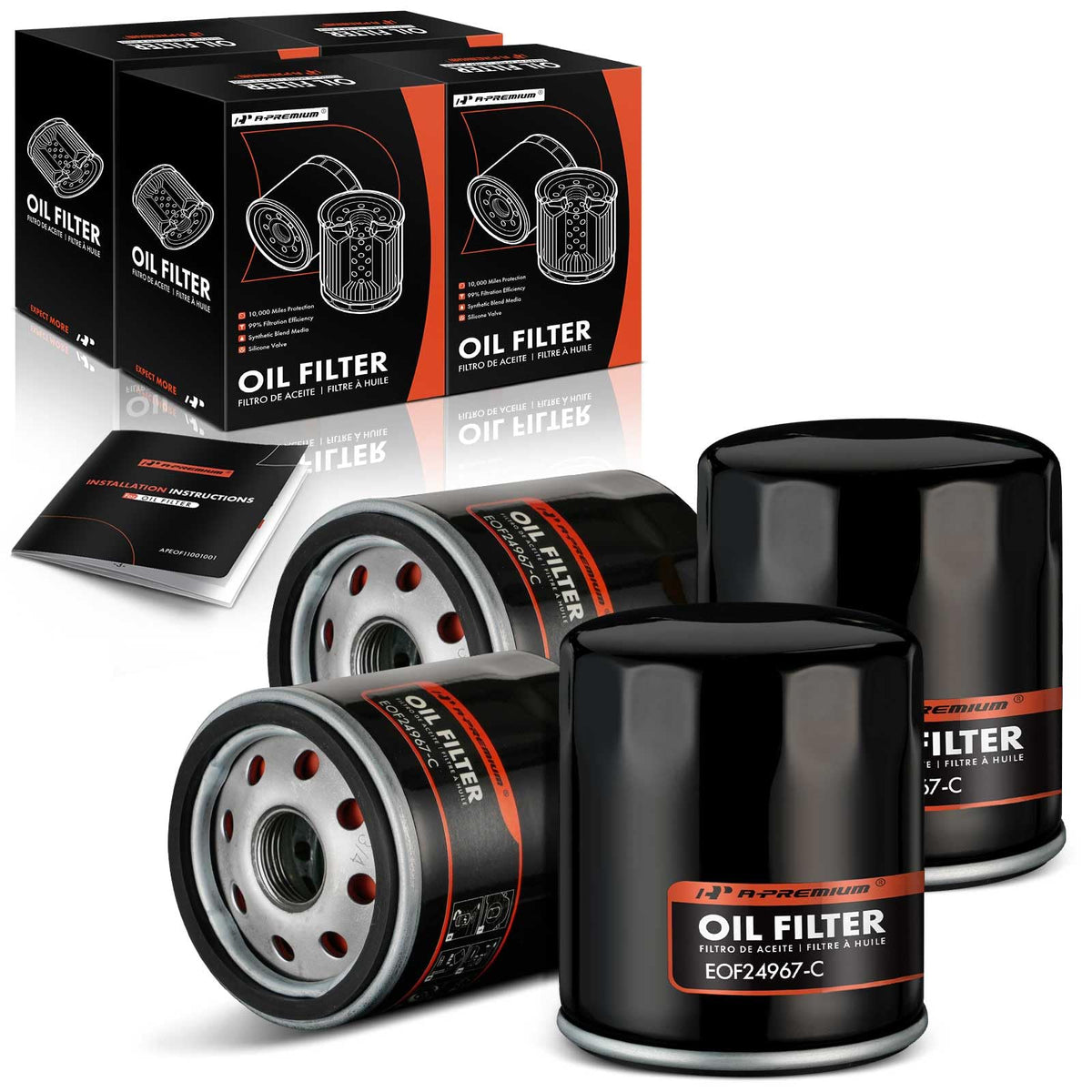 A-Premium front view canister showing durable stainless housing and branding benefit: long-lasting protection