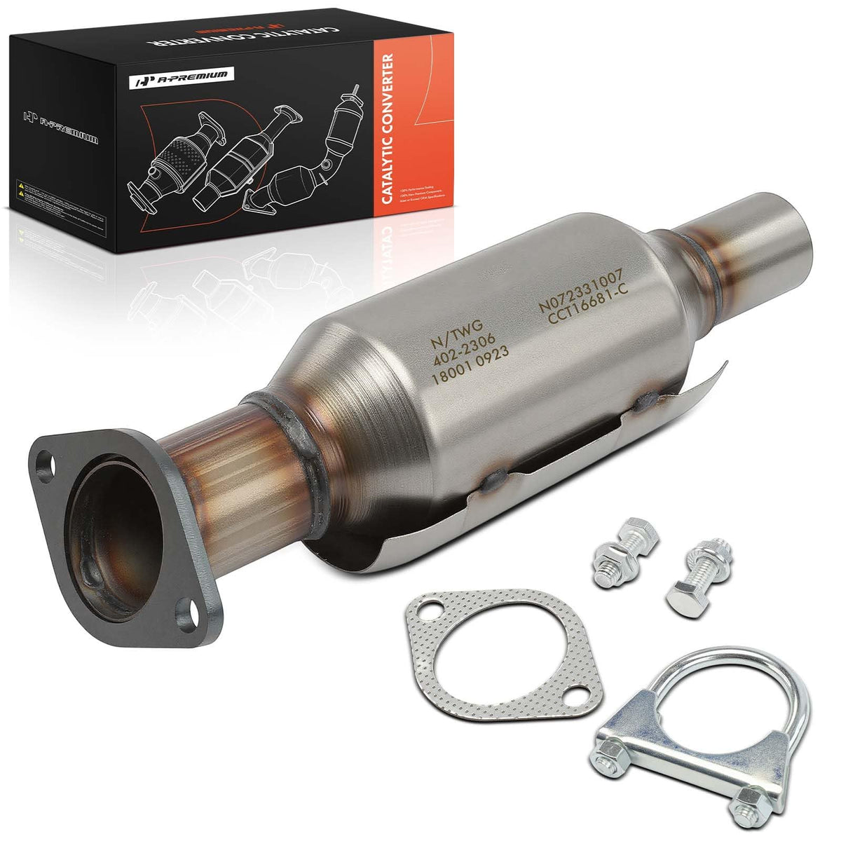 A-Premium front view catalytic converter showing fit and streamlined exhaust benefit