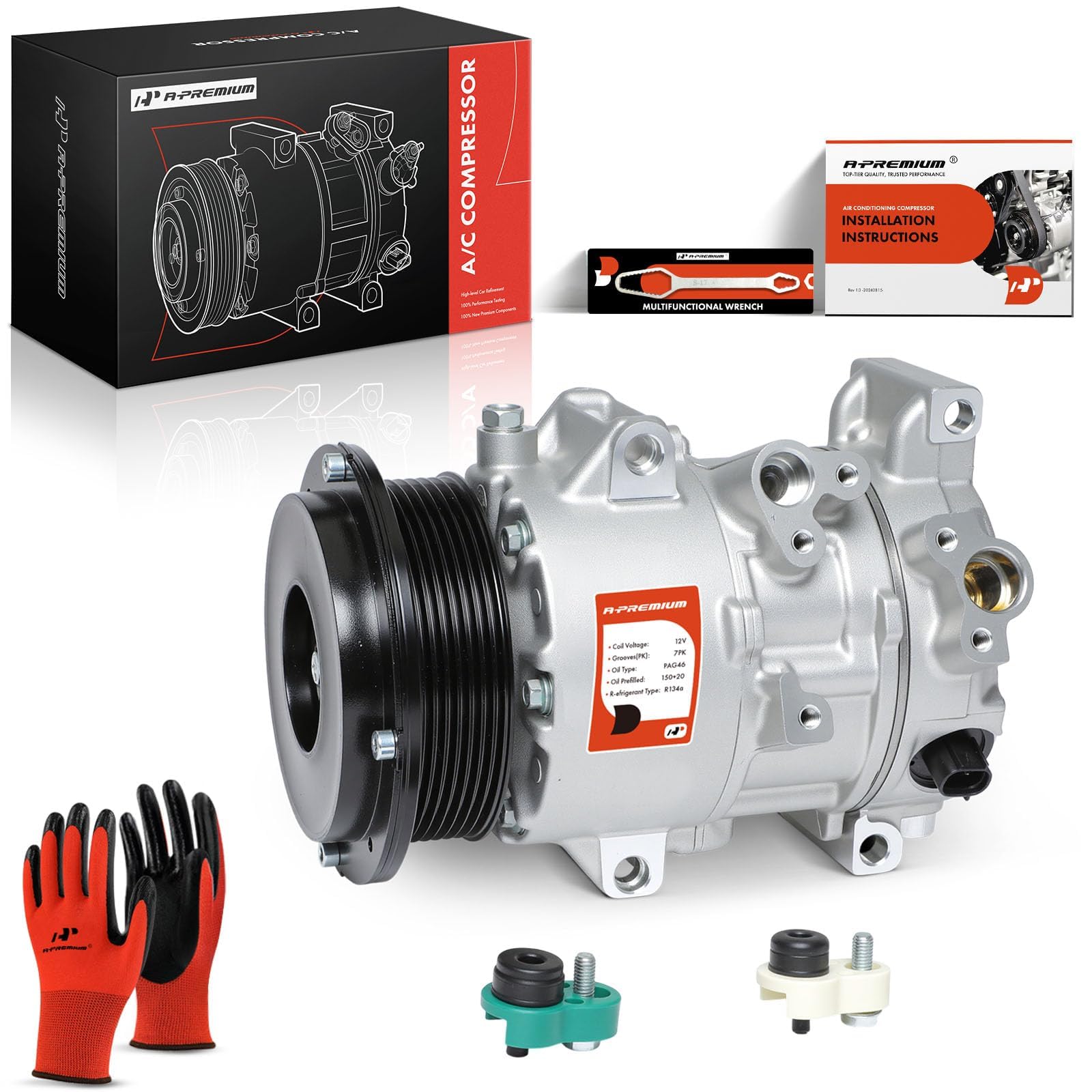 A-Premium front view of compressor showing complete assembly and easy replacement benefit