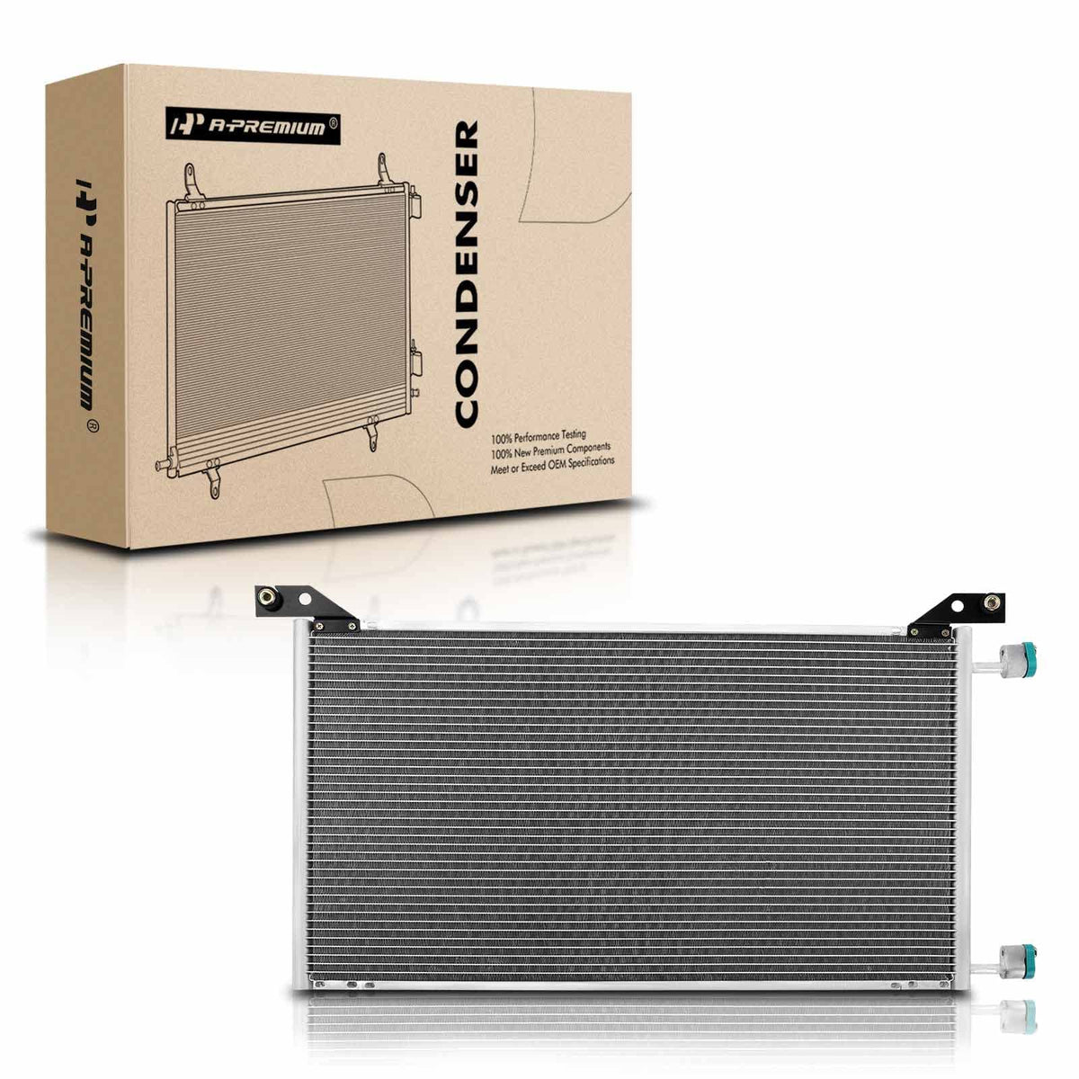 A-Premium front view condenser showing durable construction and correct fit